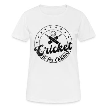 Cricket is my cardio - Funny Cricketing Cricketer - Women's Breathable T-Shirt - white - Front - AI Model Female 172 dark (172cm)