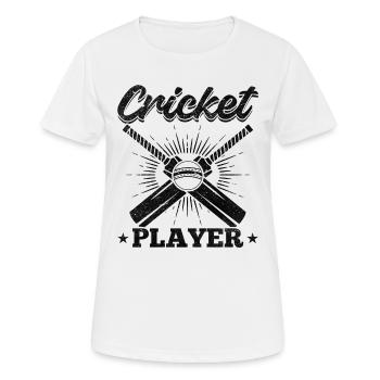 Jeu de cricket Cricketing - Joueur de cricket - T-shirt respirant Femme - blanc - Devant - AI Model Female 172 dark (172cm)