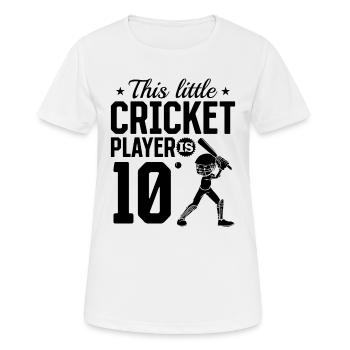 This little Cricket Player is 10 Years Old - 10th - Frauen T-Shirt atmungsaktiv - Weiß - Vorne - AI Model Female 172 dark (172cm)