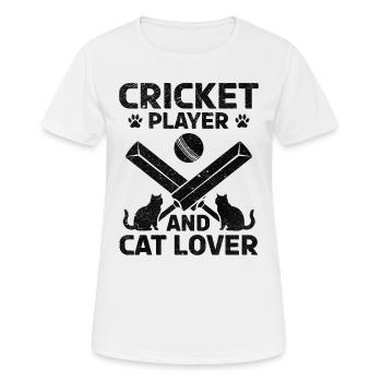 Cricket player and cat lover - Cat Owner Cricket P - Frauen T-Shirt atmungsaktiv - Weiß - Vorne - AI Model Female 172 dark (172cm)
