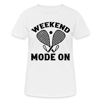 Racquetball Weekend Mode On - Playing Racquetball - Frauen T-Shirt atmungsaktiv - Weiß - Vorne - AI Model Female 172 dark (172cm)