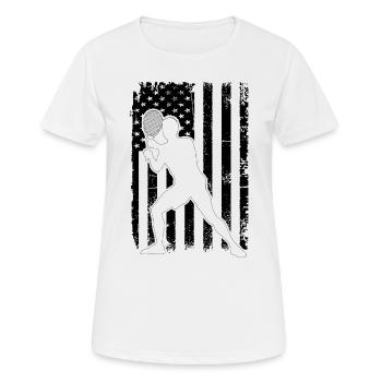 Racquetball American Flag Racquetball Player - Frauen T-Shirt atmungsaktiv - Weiß - Vorne - AI Model Female 172 dark (172cm)