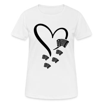 Accordéon Coeur Accordéon Joueur Accordéons Instru - T-shirt respirant Femme - blanc - Devant - AI Model Female 172 dark (172cm)