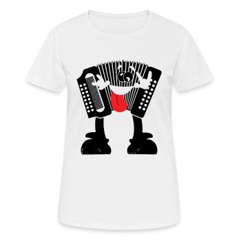 Instrument d’accordéon drôle Joueur d’accordéon Air Ac - T-shirt respirant Femme - blanc - Devant - AI Model Female 172 dark (172cm)