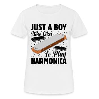 Just A Boy Who Likes To Play Harmonica - Women's Breathable T-Shirt - white - Front - AI Model Female 172 dark (172cm)