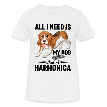 All I Need Is My Dog And A Harmonica - Frauen T-Shirt atmungsaktiv - Weiß - Vorne - AI Model Female 172 dark (172cm)