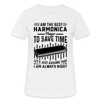 Je suis le meilleur joueur d’harmonica - Harmonica drôle - T-shirt respirant Femme - blanc - Devant - AI Model Female 172 dark (172cm)