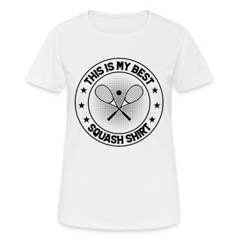 This is my best Squash Shirt Squash Player - Frauen T-Shirt atmungsaktiv - Weiß - Vorne - AI Model Female 172 dark (172cm)