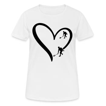Squash Heart Silhouette de squash Joueur de squash - T-shirt respirant Femme - blanc - Devant - AI Model Female 172 dark (172cm)