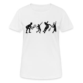 Silhouettes de joueurs de squash - T-shirt respirant Femme - blanc - Devant - AI Model Female 172 dark (172cm)
