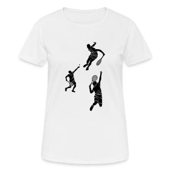 Playing Squash player silhouettes Squash - Women's Breathable T-Shirt - white - Front - AI Model Female 172 dark (172cm)