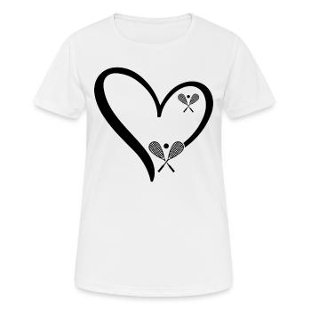 Squash Rackets Squash Heart Squash Player - Women's Breathable T-Shirt - white - Front - AI Model Female 172 dark (172cm)