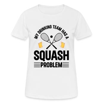 My drinking team has a Squash problem - Funny Squa - Frauen T-Shirt atmungsaktiv - Weiß - Vorne - AI Model Female 172 dark (172cm)