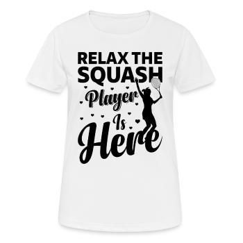 Relax The Squash Player is here - Squash Player - Women's Breathable T-Shirt - white - Front - AI Model Female 172 dark (172cm)
