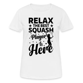 Relax The Best Squash Player is here - Squash Play - Frauen T-Shirt atmungsaktiv - Weiß - Vorne - AI Model Female 172 dark (172cm)