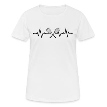 Squash Heartbeat - Squash Player Squash Heartbeat - Women's Breathable T-Shirt - white - Front - AI Model Female 172 dark (172cm)