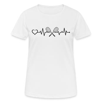 Squash Heartbeat Heart - Squash Player Squash Hear - Women's Breathable T-Shirt - white - Front - AI Model Female 172 dark (172cm)