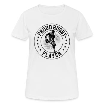 Proud Rugby Player - Women's Breathable T-Shirt - white - Front - AI Model Female 172 dark (172cm)