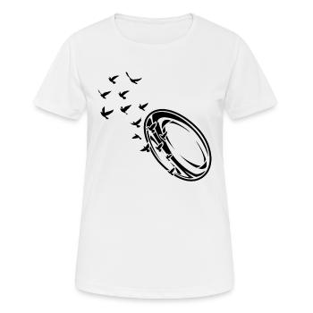 Ballon de rugby Rugby - T-shirt respirant Femme - blanc - Devant - AI Model Female 172 dark (172cm)