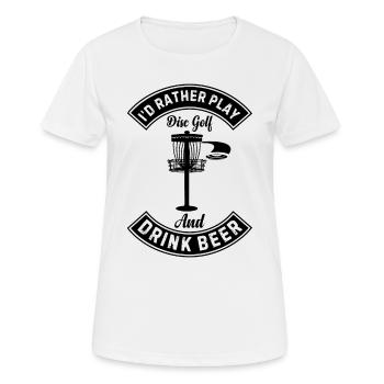 Je préfère jouer au disc golf et boire de la bière - Disc Go - T-shirt respirant Femme - blanc - Devant - AI Model Female 172 dark (172cm)
