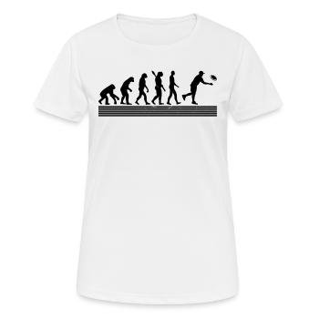 Disc Golf Evolution disc golf player - Frauen T-Shirt atmungsaktiv - Weiß - Vorne - AI Model Female 172 dark (172cm)