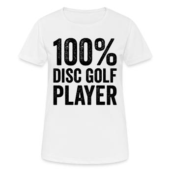 100% disc golf player - Frauen T-Shirt atmungsaktiv - Weiß - Vorne - AI Model Female 172 dark (172cm)