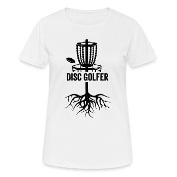 Disc Golfer Disc Golf Basket Disc Golf Player - Frauen T-Shirt atmungsaktiv - Weiß - Vorne - AI Model Female 172 dark (172cm)