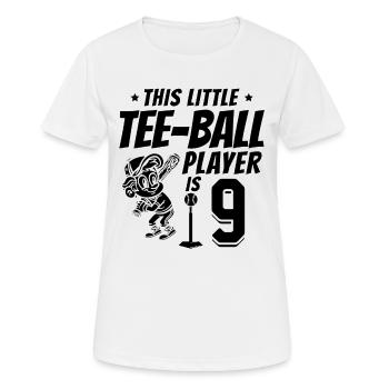 Ce petit joueur de Tee-ball a 9 ans 9ème naissance - T-shirt respirant Femme - blanc - Devant - AI Model Female 172 dark (172cm)