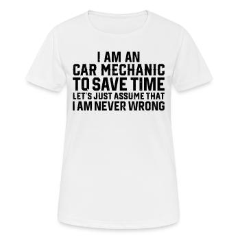Car Mechanic Quotes Auto Mechanic Saying - Women's Breathable T-Shirt - white - Front - AI Model Female 172 dark (172cm)