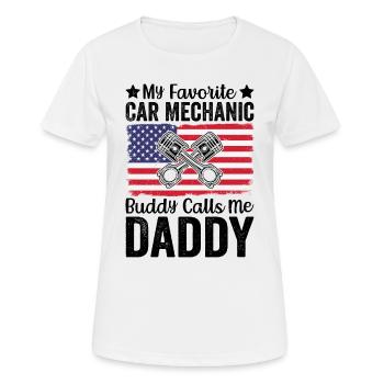 Mon ami mécanicien automobile préféré m’appelle papa - T-shirt respirant Femme - blanc - Devant - AI Model Female 172 dark (172cm)
