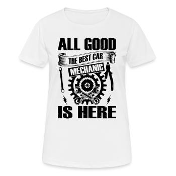 All good the best Car Mechanic is here - Mechanic - Women's Breathable T-Shirt - white - Front - AI Model Female 172 dark (172cm)