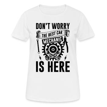 Ne vous inquiétez pas, le meilleur mécanicien automobile est là - Car Me - T-shirt respirant Femme - blanc - Devant - AI Model Female 172 dark (172cm)