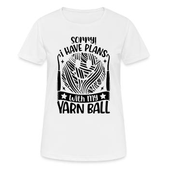 J’ai des projets avec ma pelote de laine - Funny Crochet - T-shirt respirant Femme - blanc - Devant - AI Model Female 172 dark (172cm)