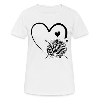 Yarn ball Heart Crochet Lover - Women's Breathable T-Shirt - white - Front - AI Model Female 172 dark (172cm)