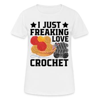 Crochet Lover - I just freaking love crochet - Women's Breathable T-Shirt - white - Front - AI Model Female 172 dark (172cm)