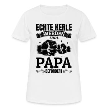 Les vrais gars sont promus au rang de papa - papa - T-shirt respirant Femme - blanc - Devant - AI Model Female 172 dark (172cm)