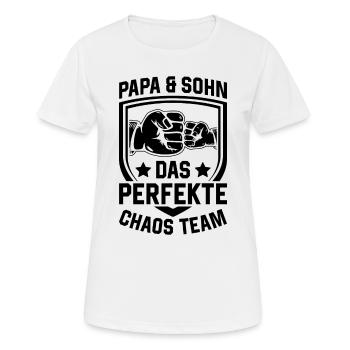 Dad & Son the perfect chaos team - Dad - Women's Breathable T-Shirt - white - Front - AI Model Female 172 dark (172cm)