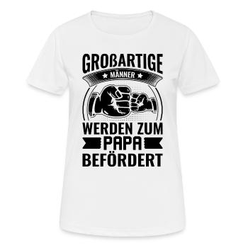 De grands hommes sont promus au rang de papa - Va - T-shirt respirant Femme - blanc - Devant - AI Model Female 172 dark (172cm)