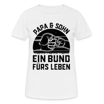 Papa et fils : un lien pour la vie - Fête des pères - T-shirt respirant Femme - blanc - Devant - AI Model Female 172 dark (172cm)