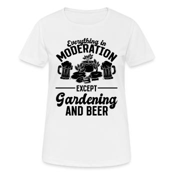 Jardinage - Tout avec modération sauf le jardin - T-shirt respirant Femme - blanc - Devant - AI Model Female 172 dark (172cm)