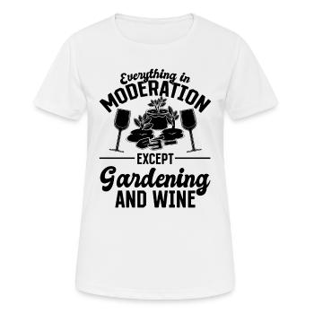 Jardinage - Tout avec modération sauf le jardin - T-shirt respirant Femme - blanc - Devant - AI Model Female 172 dark (172cm)