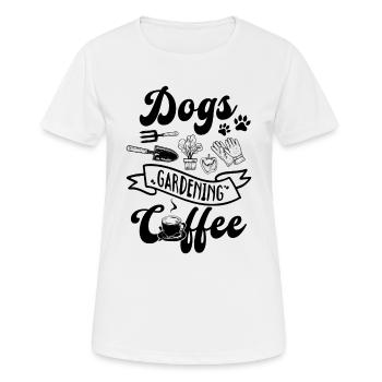 Café de jardinage pour chiens - Amateur de plantes de jardinage amateur - T-shirt respirant Femme - blanc - Devant - AI Model Female 172 dark (172cm)