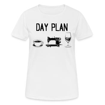 Sewing Day Plan Sewing Machine Funny Sewing Ideas - Frauen T-Shirt atmungsaktiv - Weiß - Vorne - AI Model Female 172 dark (172cm)