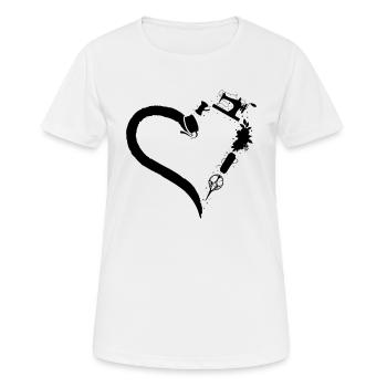 Sewing Heart Sewing Machine Sewing Heart - Frauen T-Shirt atmungsaktiv - Weiß - Vorne - AI Model Female 172 dark (172cm)
