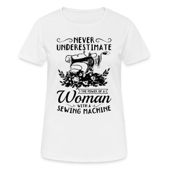 Couturière Sewing Girls - Femme avec une machine à coudre - T-shirt respirant Femme - blanc - Devant - AI Model Female 172 dark (172cm)