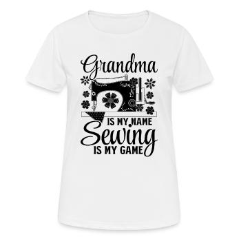 Grand-mère est mon nom La couture est mon jeu - Grand-mère coudre - T-shirt respirant Femme - blanc - Devant - AI Model Female 172 dark (172cm)