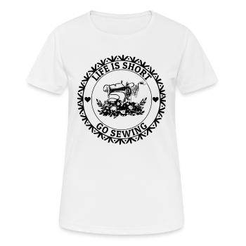 Couture Amoureuse de la couture Couturière - La vie est courte - T-shirt respirant Femme - blanc - Devant - AI Model Female 172 dark (172cm)