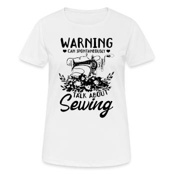 Avertissement peut spontanément parler de couture - T-shirt respirant Femme - blanc - Devant - AI Model Female 172 dark (172cm)