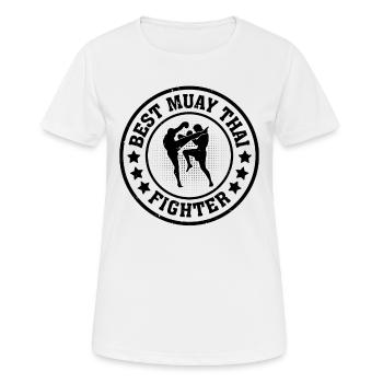 Meilleur combattant de Muay Thai - Combattant de Muay Thai - T-shirt respirant Femme - blanc - Devant - AI Model Female 172 dark (172cm)