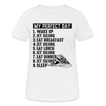 Jet Ski Ma journée parfaite Plan de journée de jet ski Jet Ski - T-shirt respirant Femme - blanc - Devant - AI Model Female 172 dark (172cm)